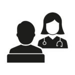 consultation-of-patient-and-doctor-with-stethoscope-black-pictogram-hospital-physician-counseling-patient-silhouette-icon-health-care-dialog-icon-isolated-illustration-vector